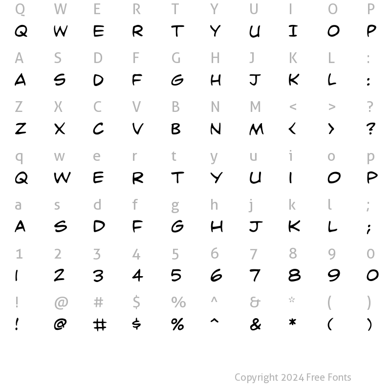 Character Map of CCDaveGibbons Regular