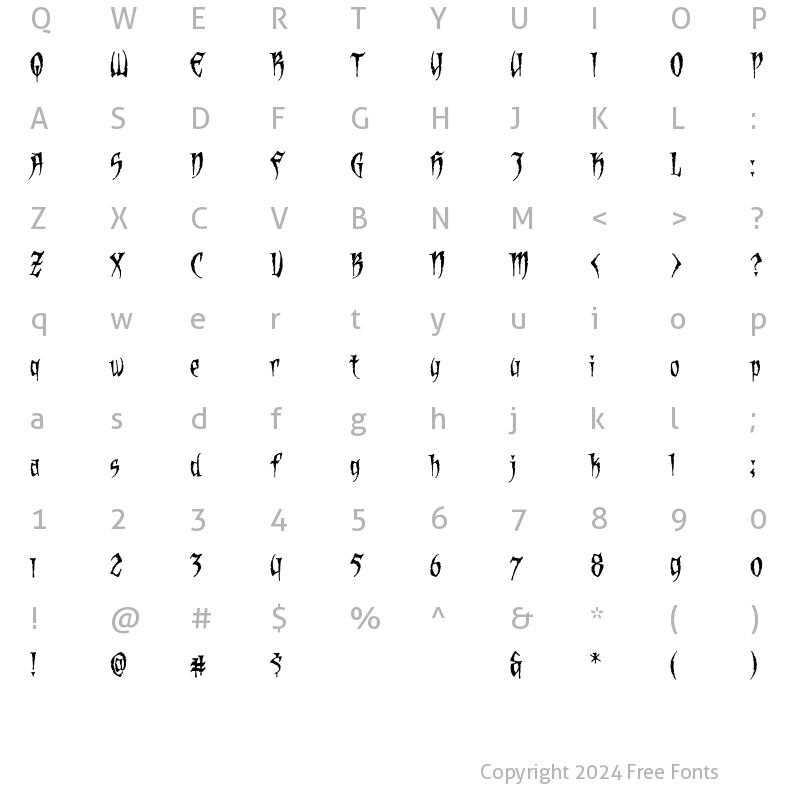 Character Map of CCDeadMansChest Regular