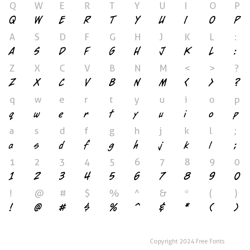 Character Map of CCDearDiary Regular