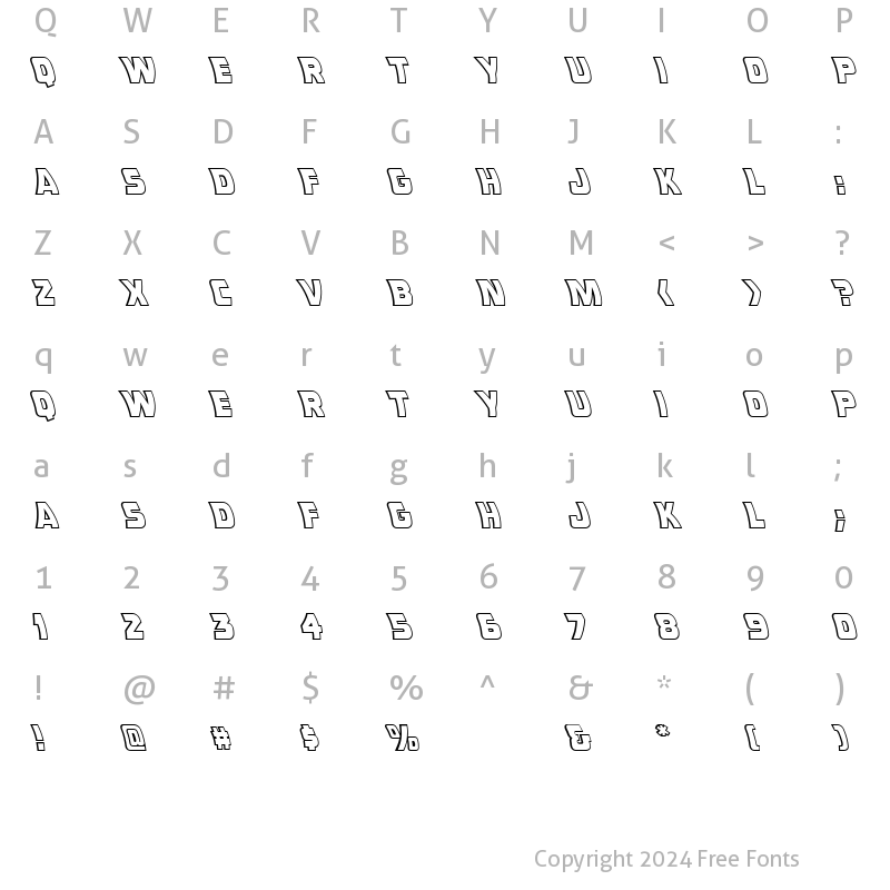 Character Map of CCDoubleBack Regular