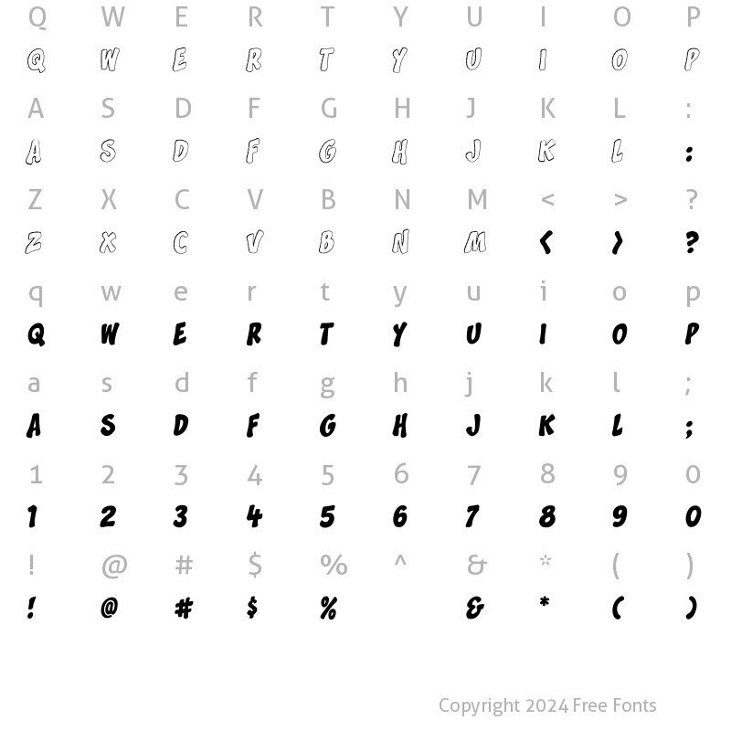 Character Map of CCSplashdown Medium