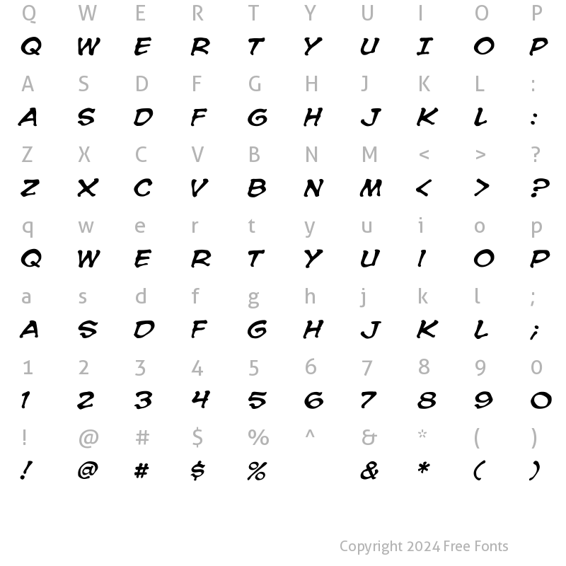 Character Map of CCSpookytooth Medium Italic