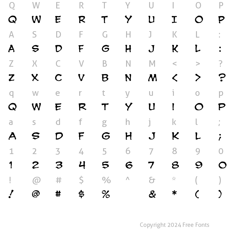 Character Map of CCSpookytooth Regular