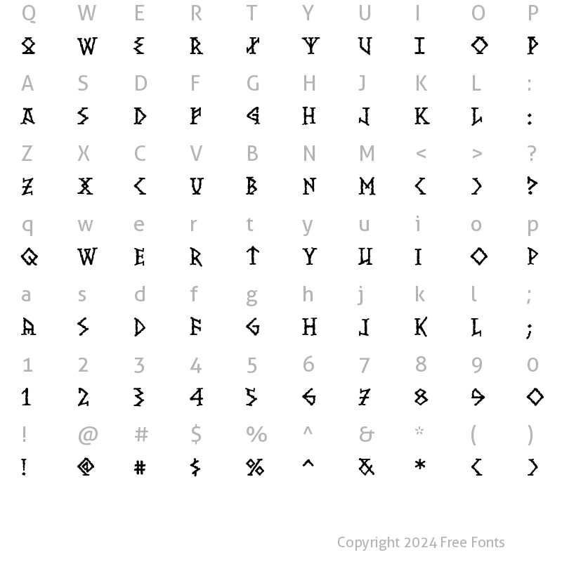 Character Map of CCStonehengeRuins Regular