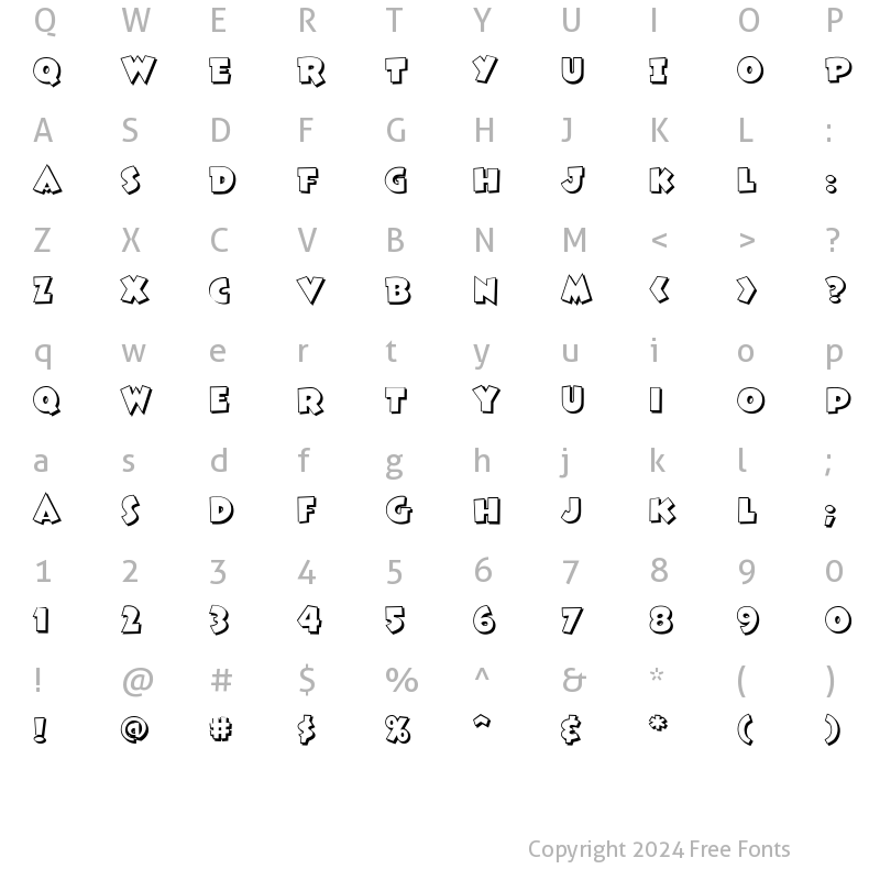 Character Map of CCThatsAllFolksOutline Bold