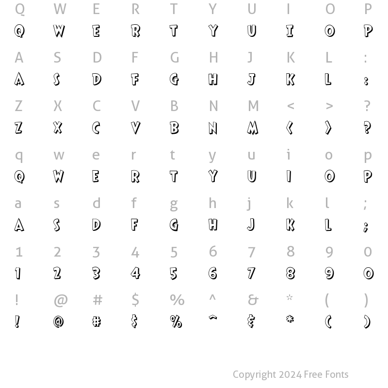 Character Map of CCThatsAllFolksOutline Regular