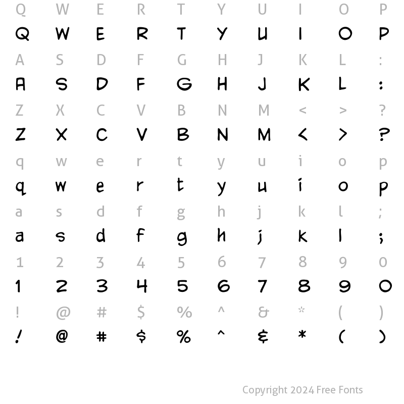 Character Map of CCYadaYadaYadaInt Regular