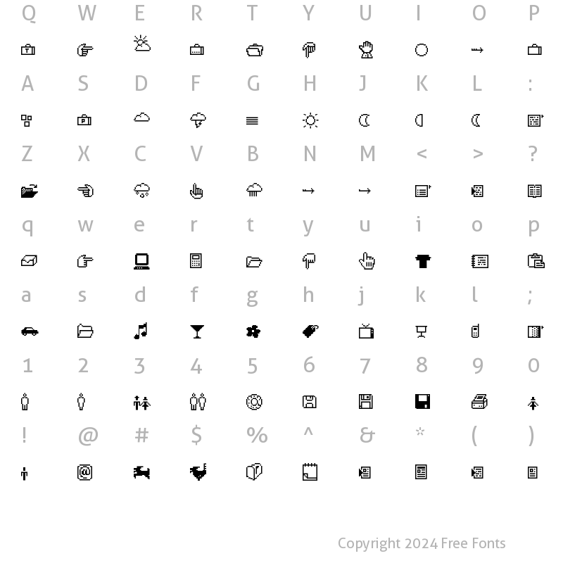 Character Map of CD-Icons Regular