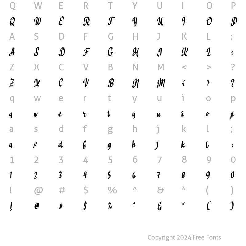 Character Map of Cebigej Regular