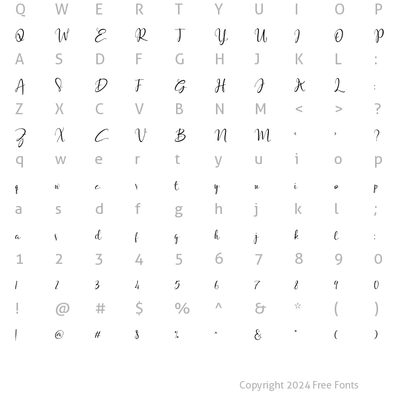 Character Map of Cecillonia Regular