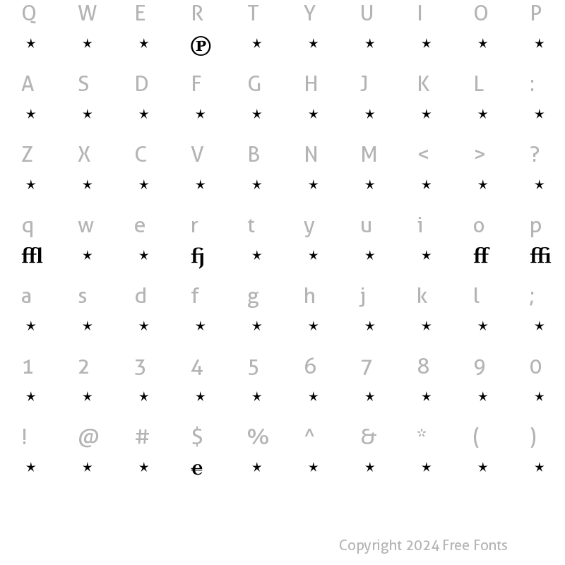 Character Map of CelesteST Expert Bold