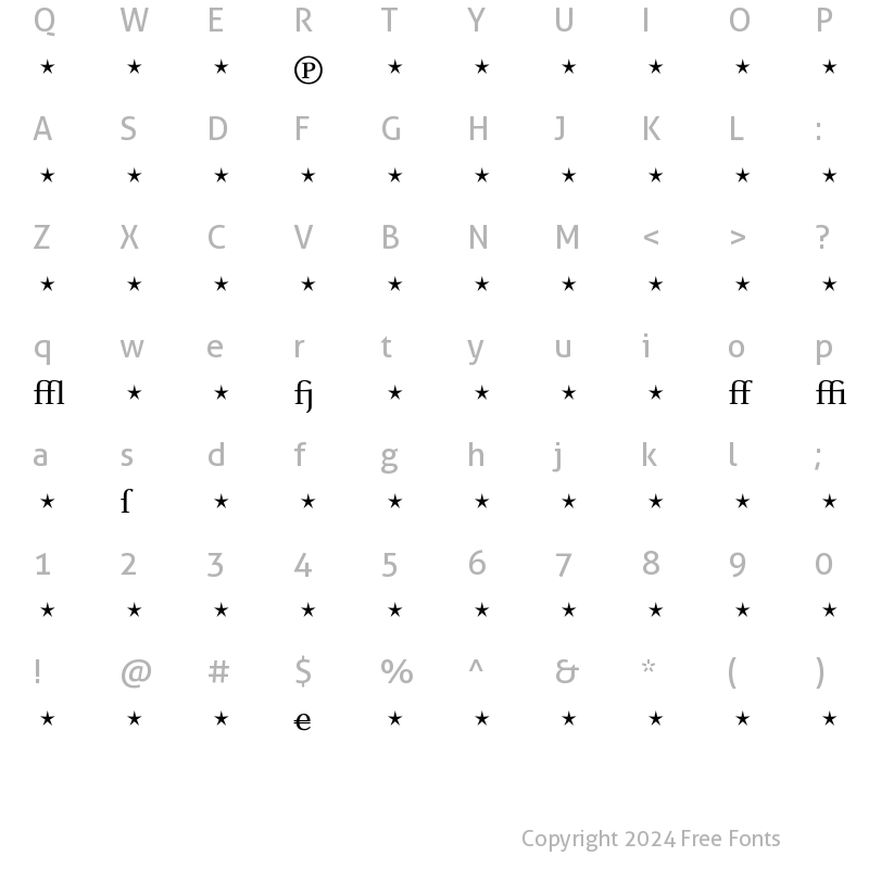 Character Map of CelesteST Expert Regular