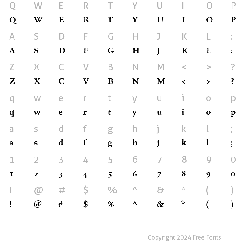 Character Map of CelestiaAntiqua-SemiBold Semi Bold