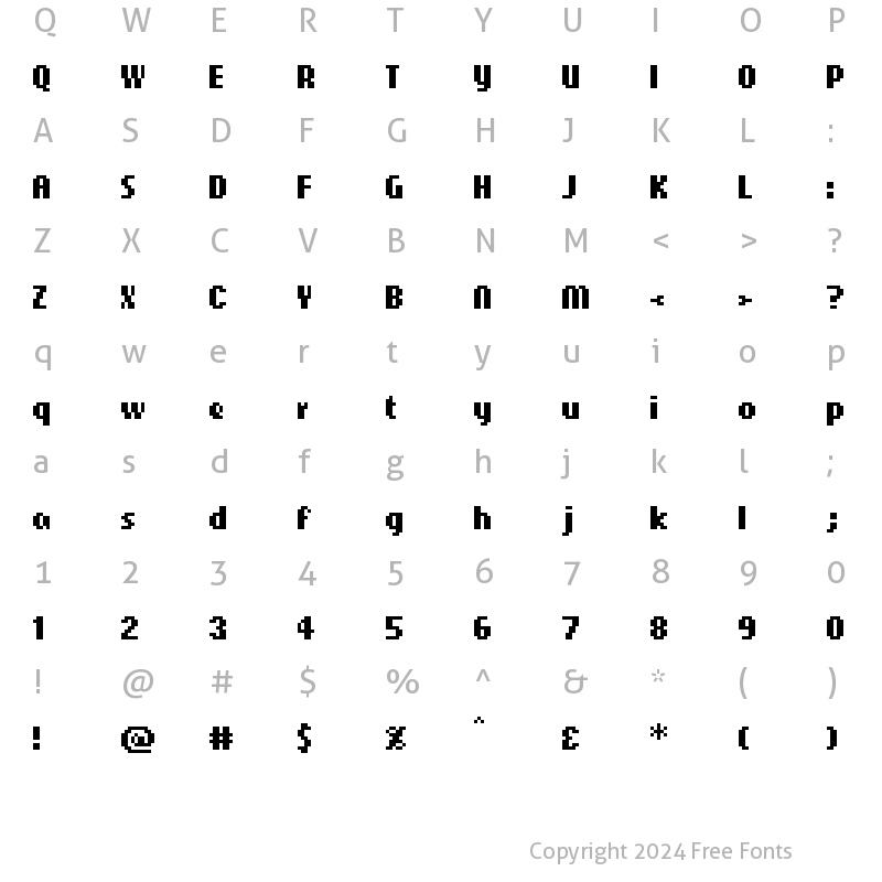 Character Map of CellularTallSansBold Regular