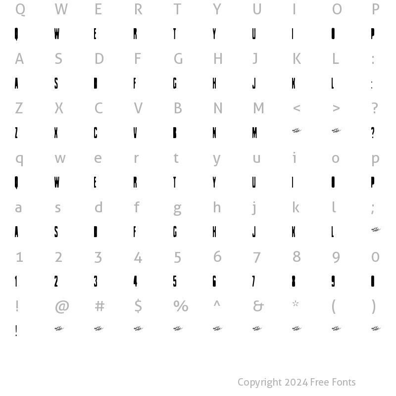 Character Map of Celofan Regular