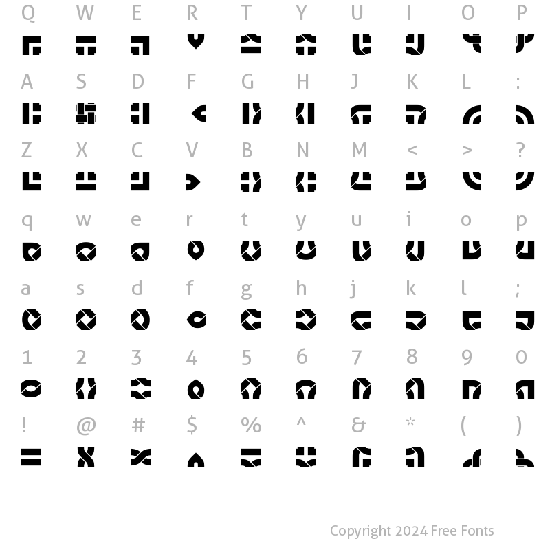 Character Map of Celtic Knots  Filled Regular