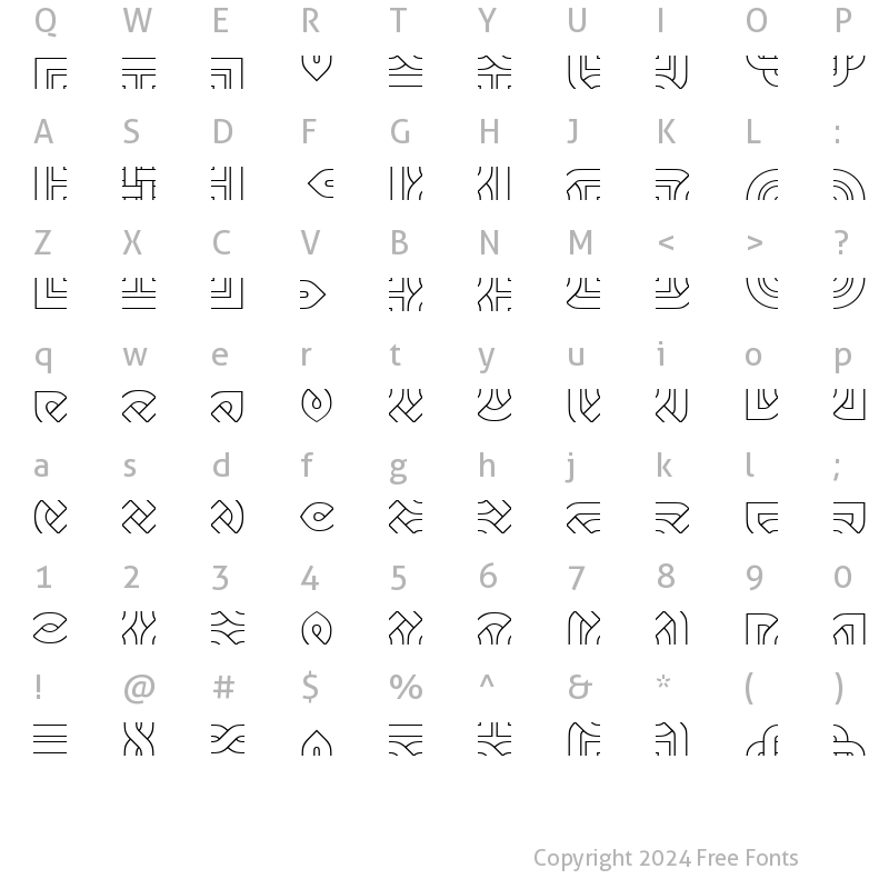 Character Map of Celtic Knots Regular