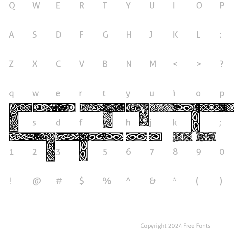 Character Map of CelticBorders Regular