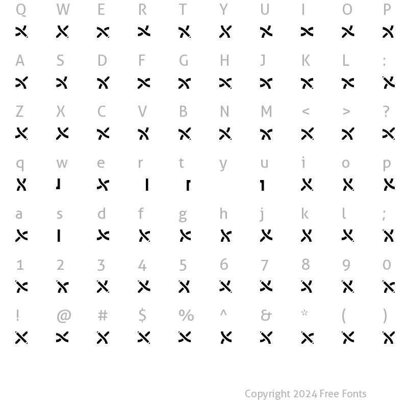 Character Map of CelticKnotsDiag Medium