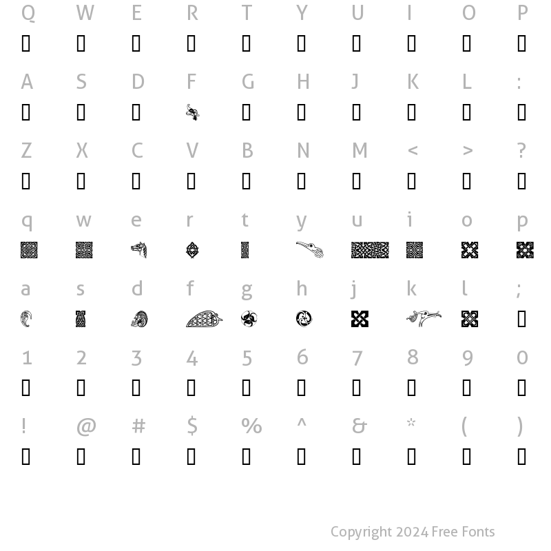 Character Map of CelticMotif Regular