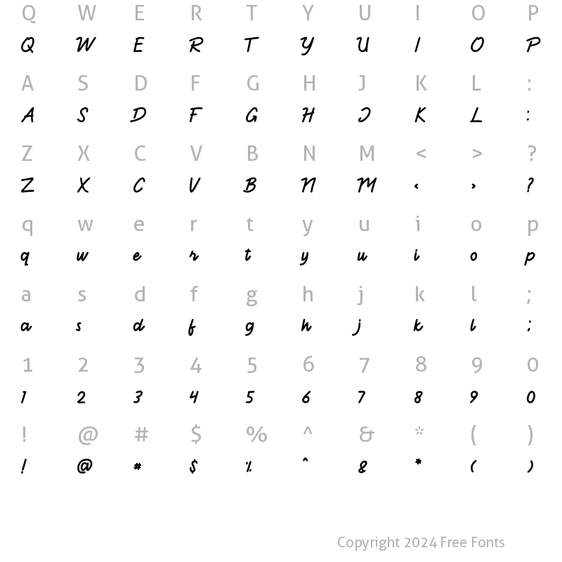 Character Map of Cemara Regular