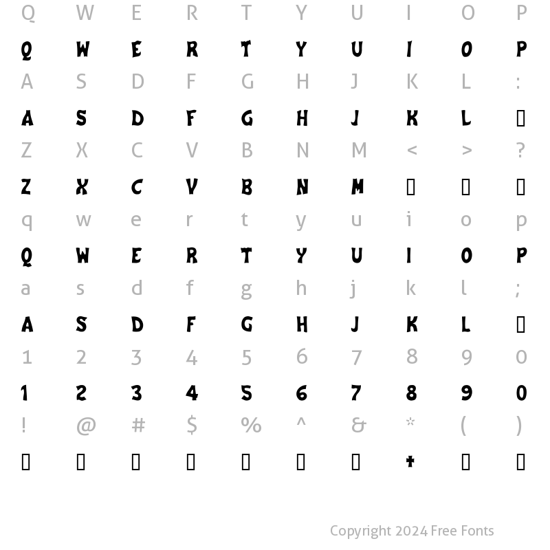 Character Map of Cementeria Regular