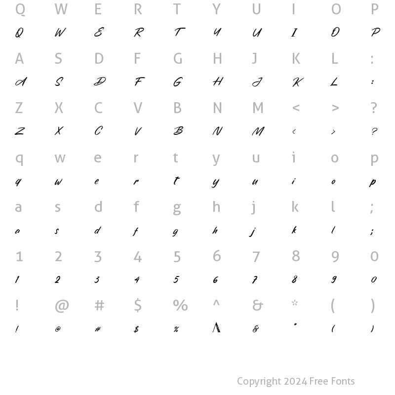 Character Map of Cendiland Regular