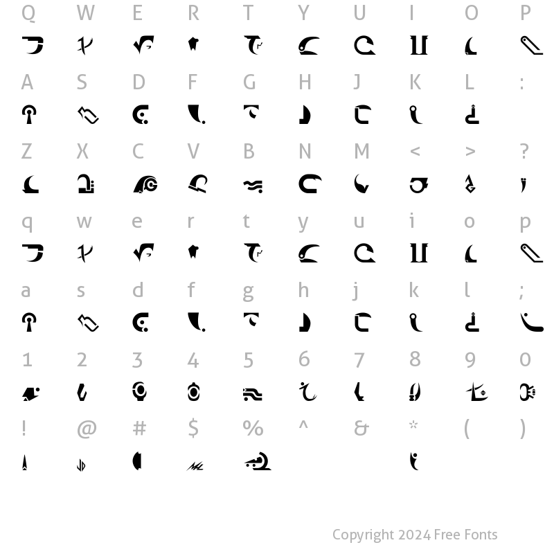 Character Map of Centauri Bold