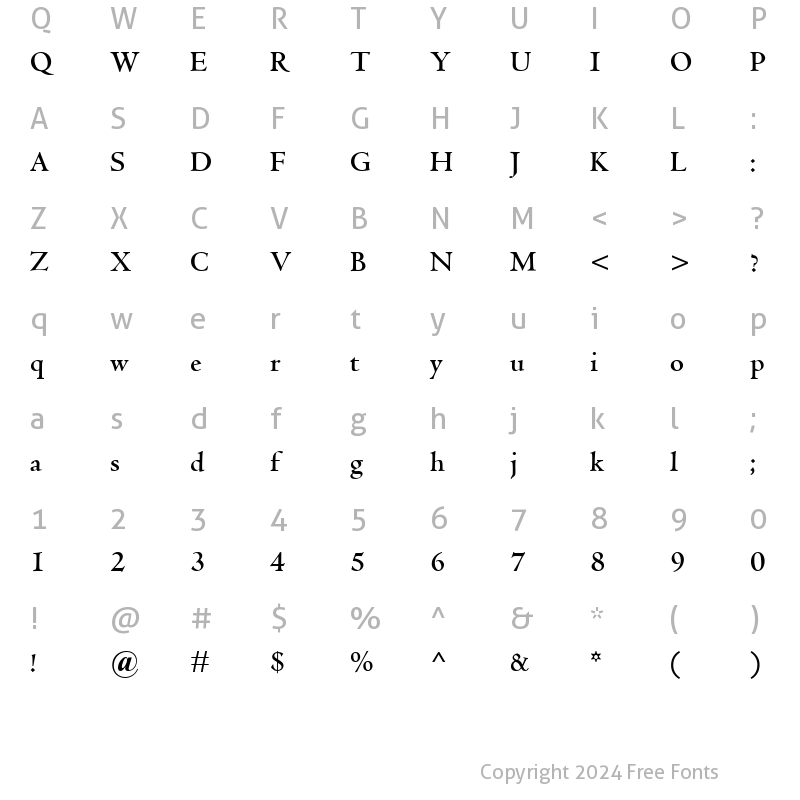 Character Map of CentaurMT Bold