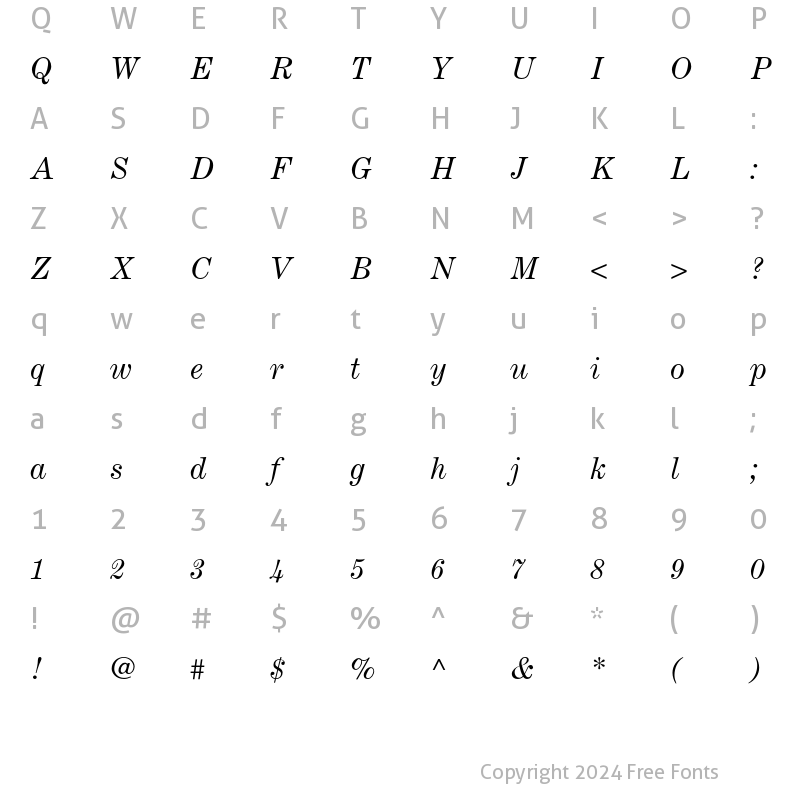 Character Map of CenturyExpanded Regular