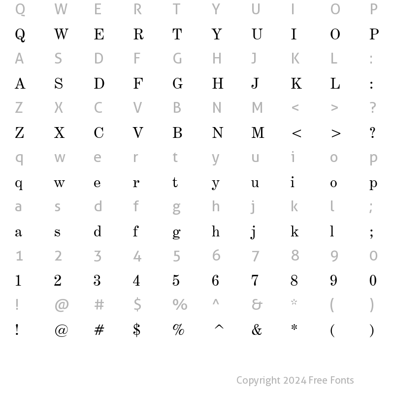 Character Map of CenturyExpd BT Roman