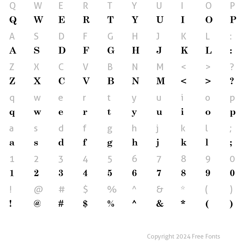 Character Map of CenturySchool Bold