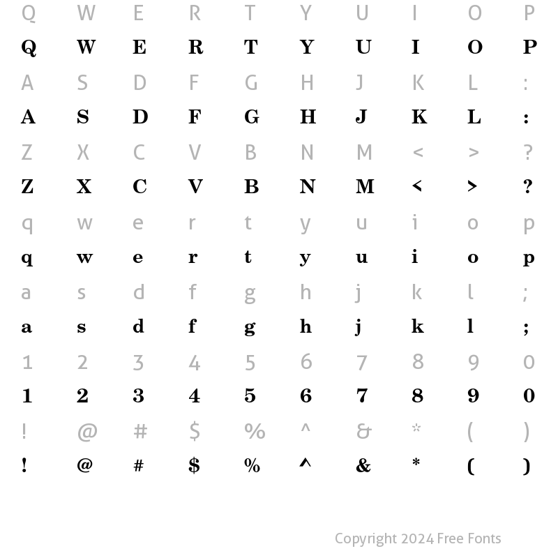 Character Map of CenturySchoolbookEF Bol Regular