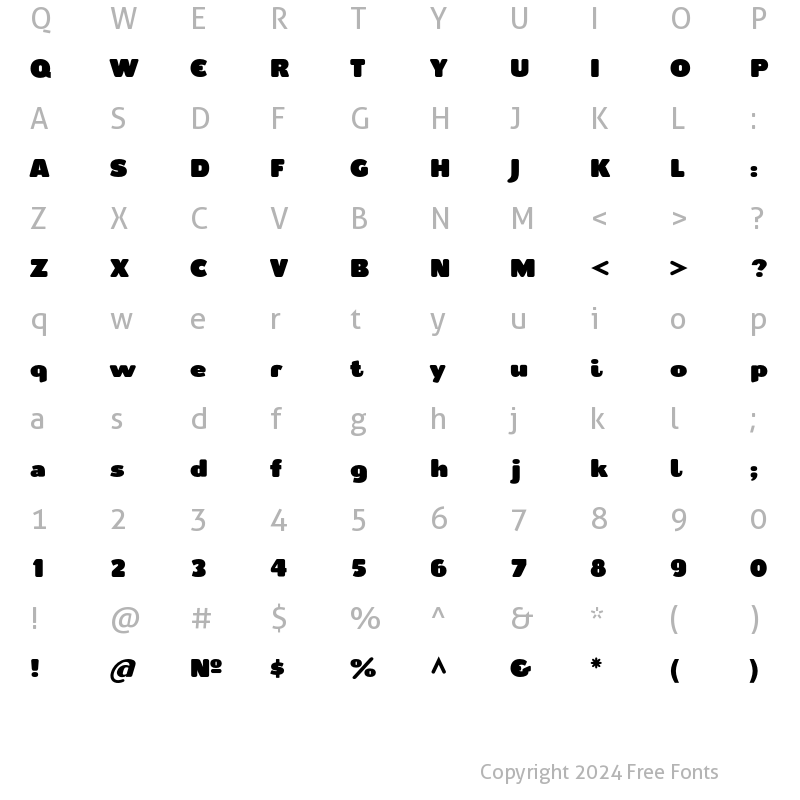 Character Map of Cepo Plain Regular