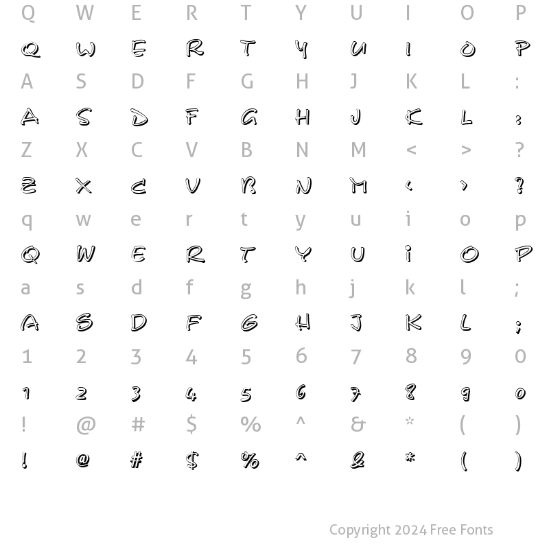 Character Map of CerberixShadow Normal