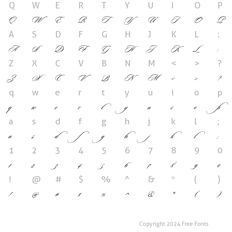 Character Map of Ceremonious Three Regular