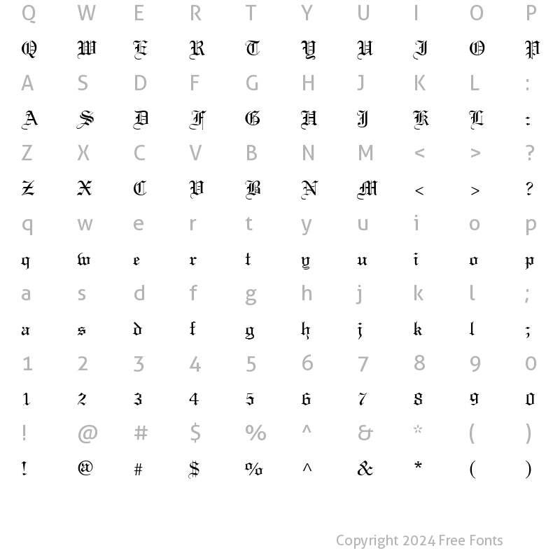 Character Map of Certificate Regular