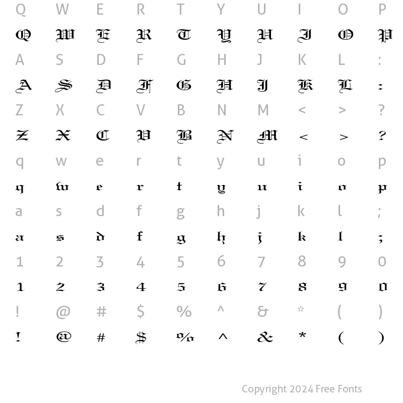 Character Map of CertificateExtended Regular