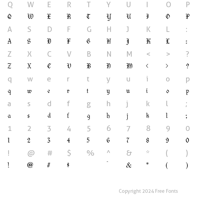 Character Map of Certificatext Regular