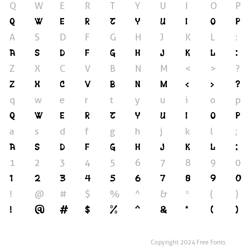 Character Map of Ceuphoria Regular