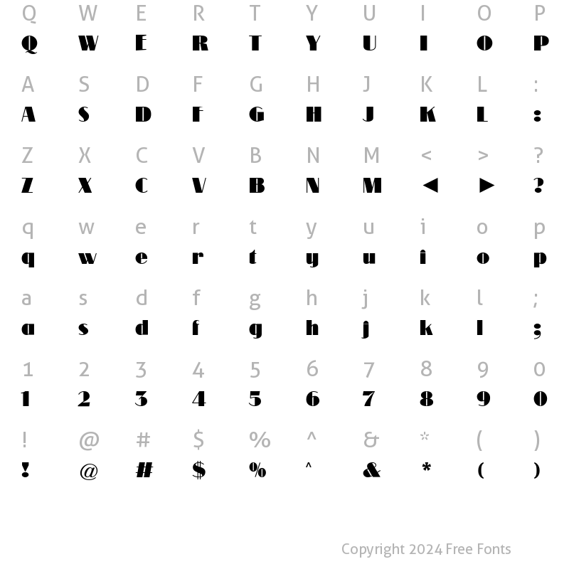 Character Map of Cg Modernique Regular