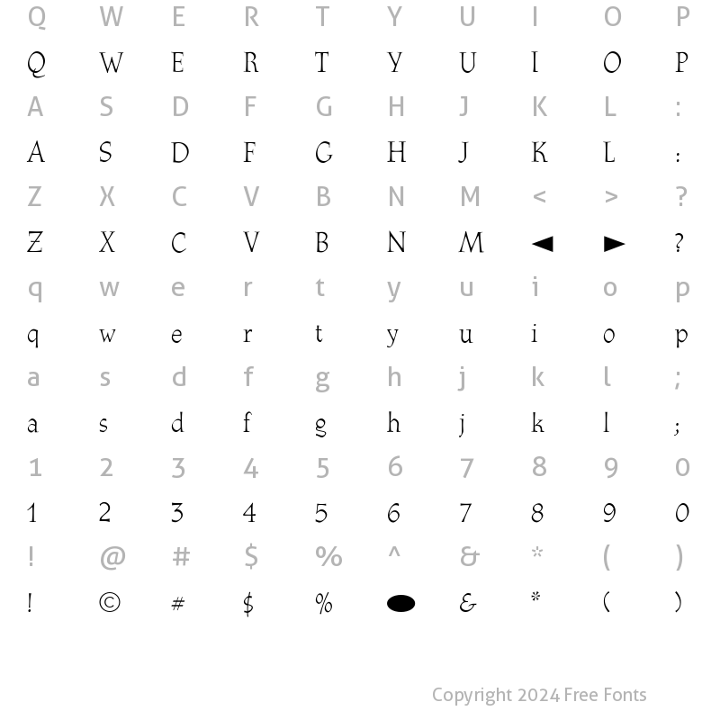 Character Map of CgAthenaeum Medium