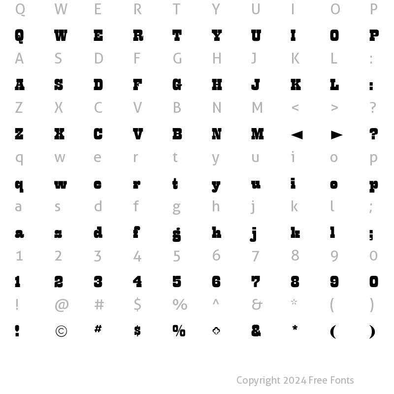 Character Map of CgBarnumBlock Medium