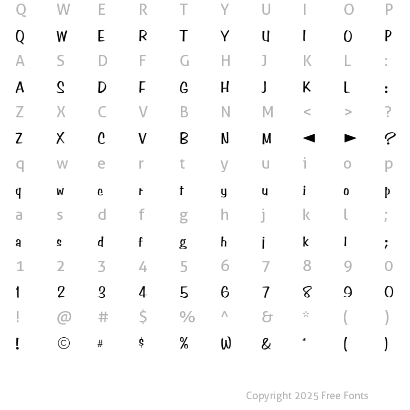 Character Map of CgBenguiatFrisky Medium