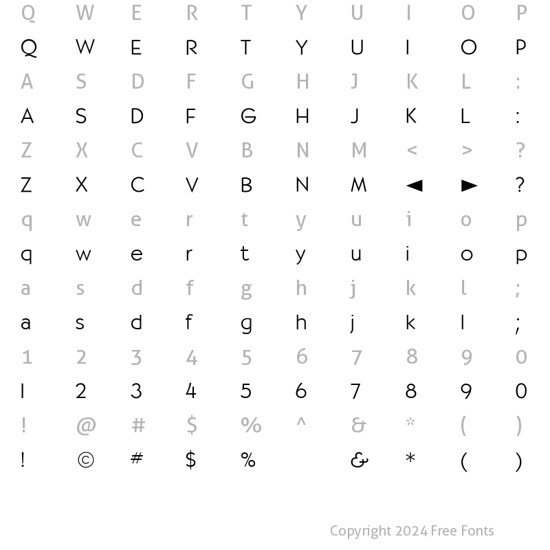 Character Map of CgBernhardt Medium