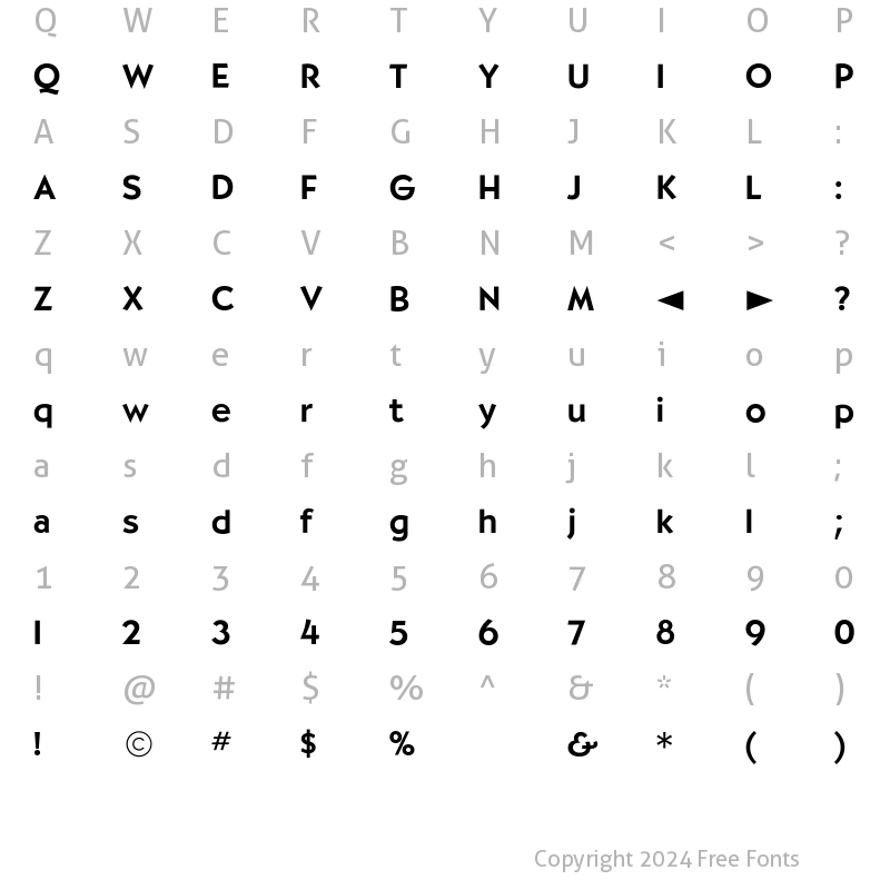 Character Map of CgBernhardtMd Medium