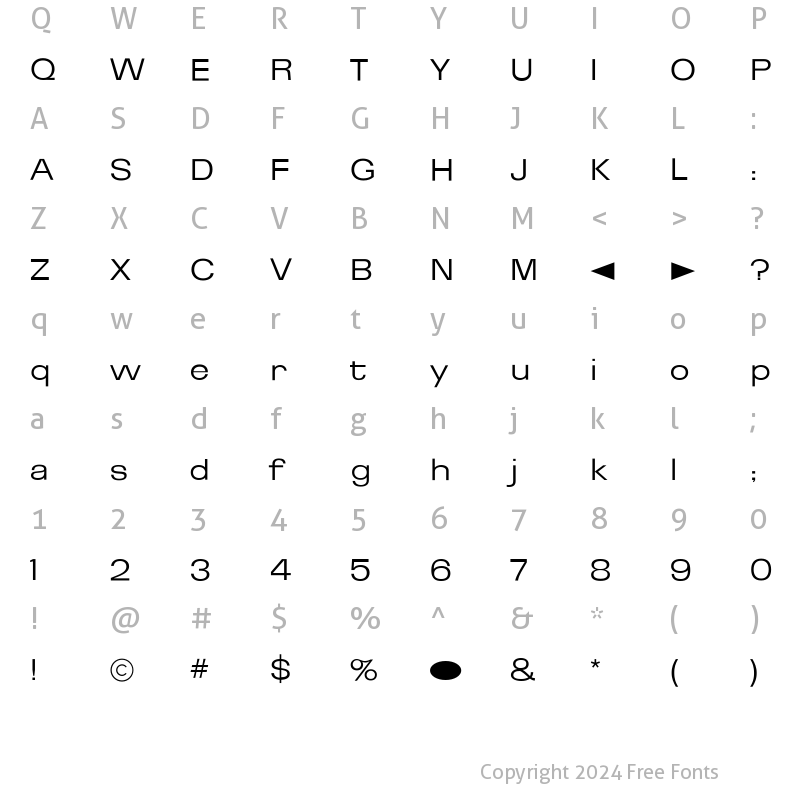 Character Map of CgBraziliaThree Medium