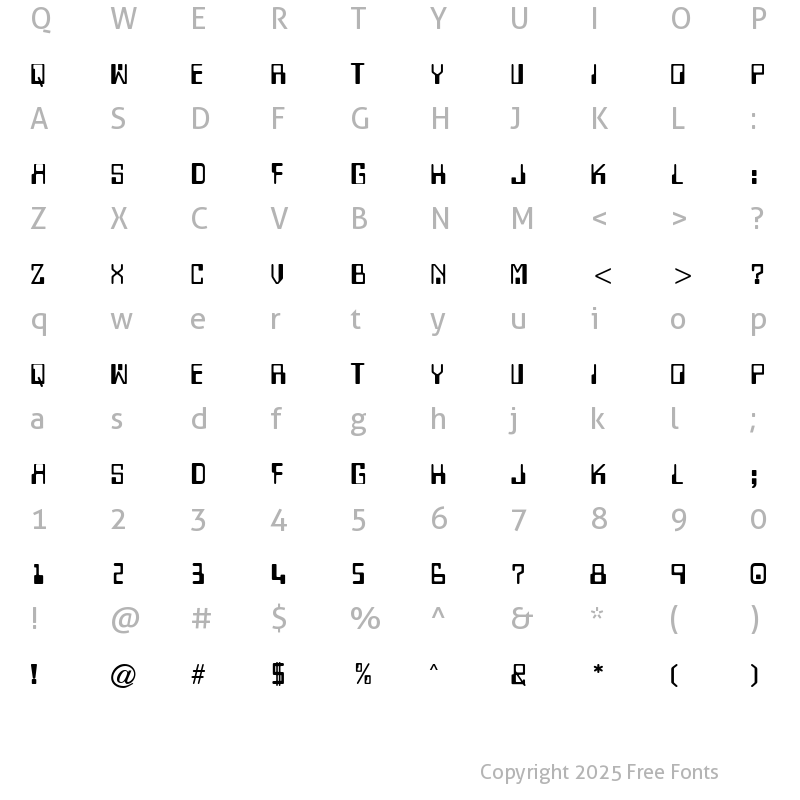 Character Map of CgComputer Medium