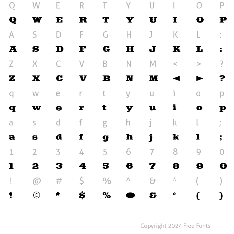 Character Map of CgDavisonAmericana Medium