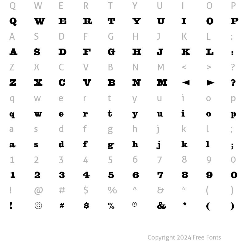 Character Map of CgEgizianoBl Medium